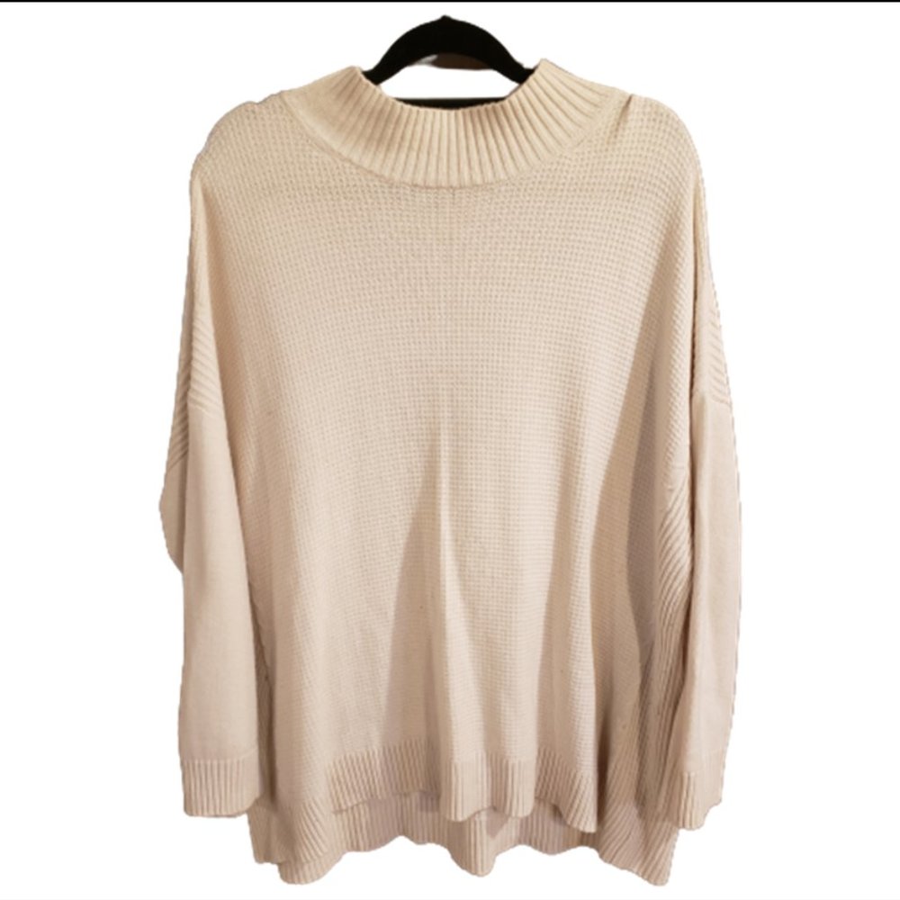 Talbots Woman Mockneck Cable Knit Lambswool Sweater 3x Plus